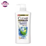 شامپو کلیر پمپی زنانه لیمو نعنا موهای چرب مدل Ice Cool Menthol حجم 650 میل